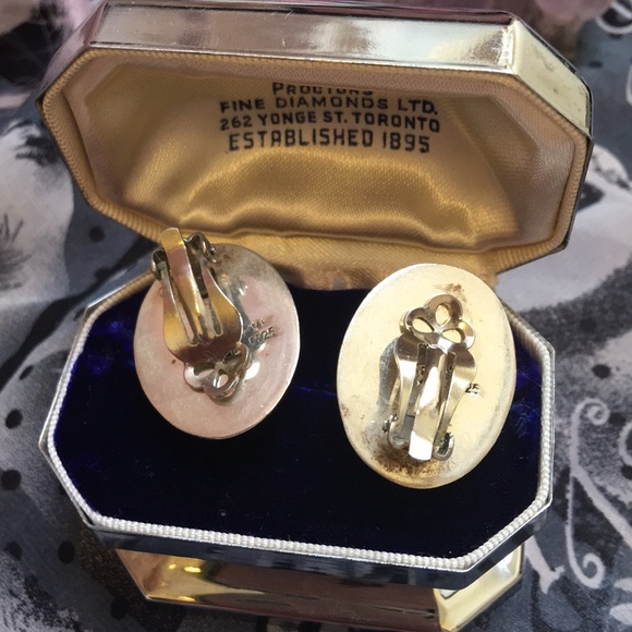 VTG Sterling 925 chunky earrings black onyx Mexixo - Picture 4 of 4